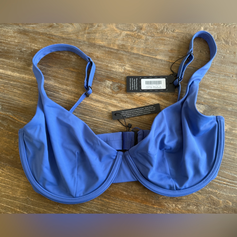 NWOT CUUP Swim The Scoop Bikini Top- Iris / Periwinkle Size 16 / 34G
